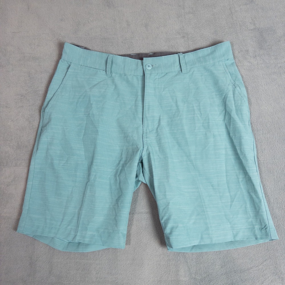 Ron Jon Surf Shop Hybrid Shorts Mens 36 Teal Blue Slub Texture 0826